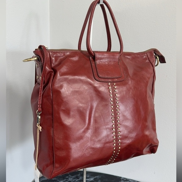 HOBO Sheila Satchel Henna Leather Large Handbag Fits IPad Laptop MISSING STRAP - Picture 4 of 12